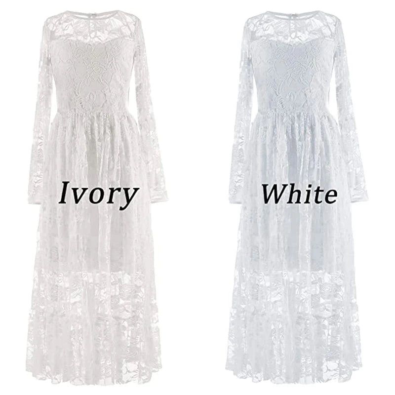 Kids Girls Lace Design Wedding Party Dresses childrensterritory