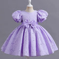 Toddler Girl's Solid Color Bow Design Evening Performance Dresses childrensterritory