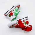Kids Girls Pink Sparkle Gold Rhinestones Canvas Sneakers