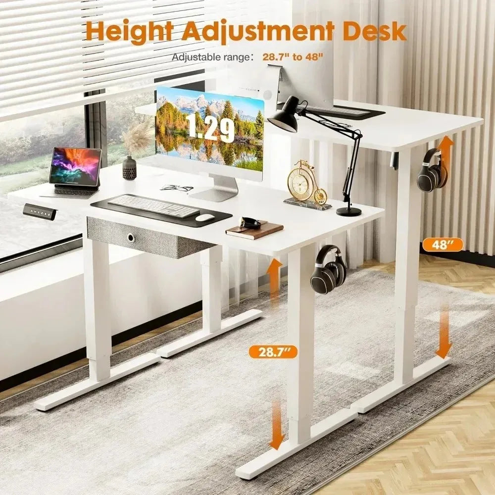 Adjustable Electric Standing Desk with Storage