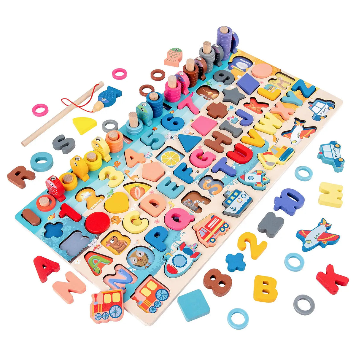 Kids Wooden Numbers Shapes Matching Montessori Toys childrensterritory