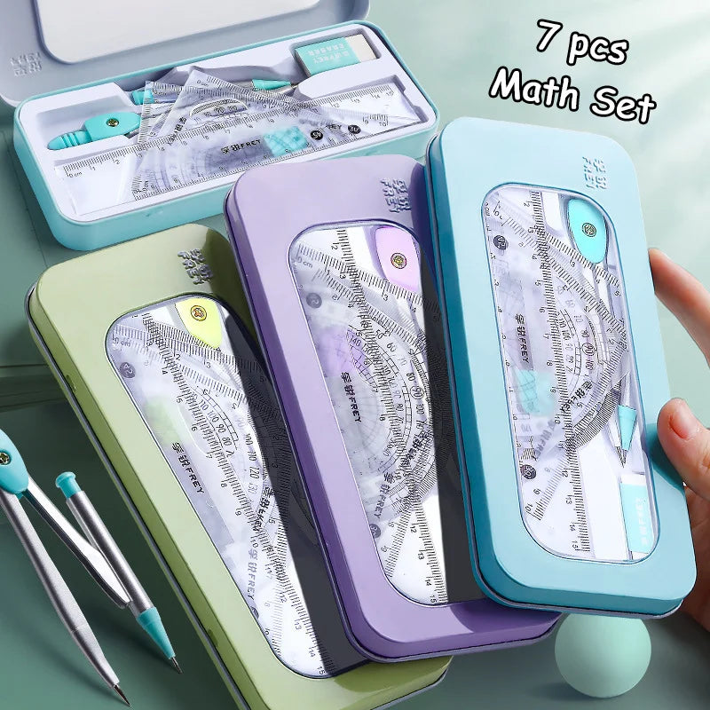7 Pcs/set Multi-Functional Mathematical Rulers Set childrensterritory