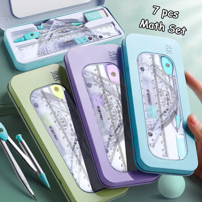 7 Pcs/set Multi-Functional Mathematical Rulers Set childrensterritory