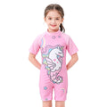 Kids Girls One-Piece Cartoon Print UV Swimsuits