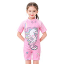 Kids Girls One-Piece Cartoon Print UV Swimsuits