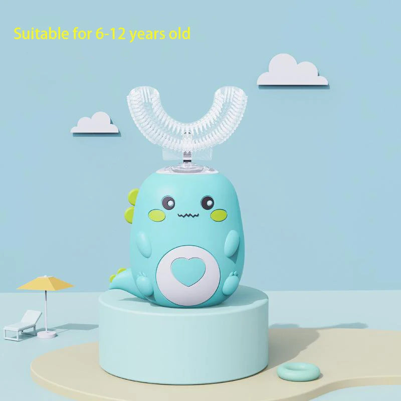 360-Degree Smart U-shaped Electric Cartoon Kids Silicone Toothbrush childrensterritory