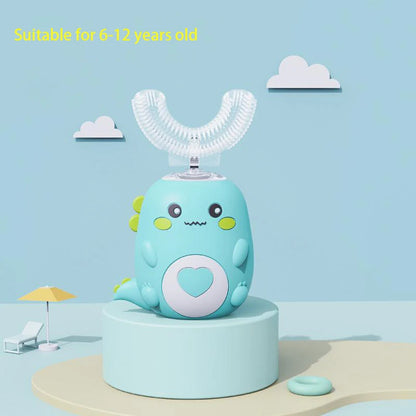 360-Degree Smart U-shaped Electric Cartoon Kids Silicone Toothbrush childrensterritory