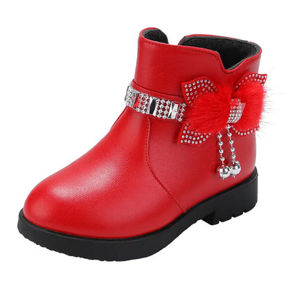 Princess Girls Mid Length Boots With Designer Bows childrensterritory