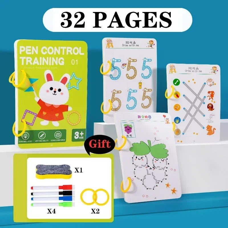 Kids Reusable Magical Tracing Workbook Learning Copybook childrensterritory