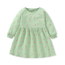 Round Neck Printed Casual Dresses For Girls childrensterritory