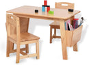 Children's Sturdy Wooden Storage Desk with Two Chairs