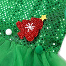 Kids Girls Xmas Cosplay Green Party Dress childrensterritory