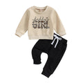 Baby mama's Boys Letter Print Top and Elastic Pants Set childrensterritory