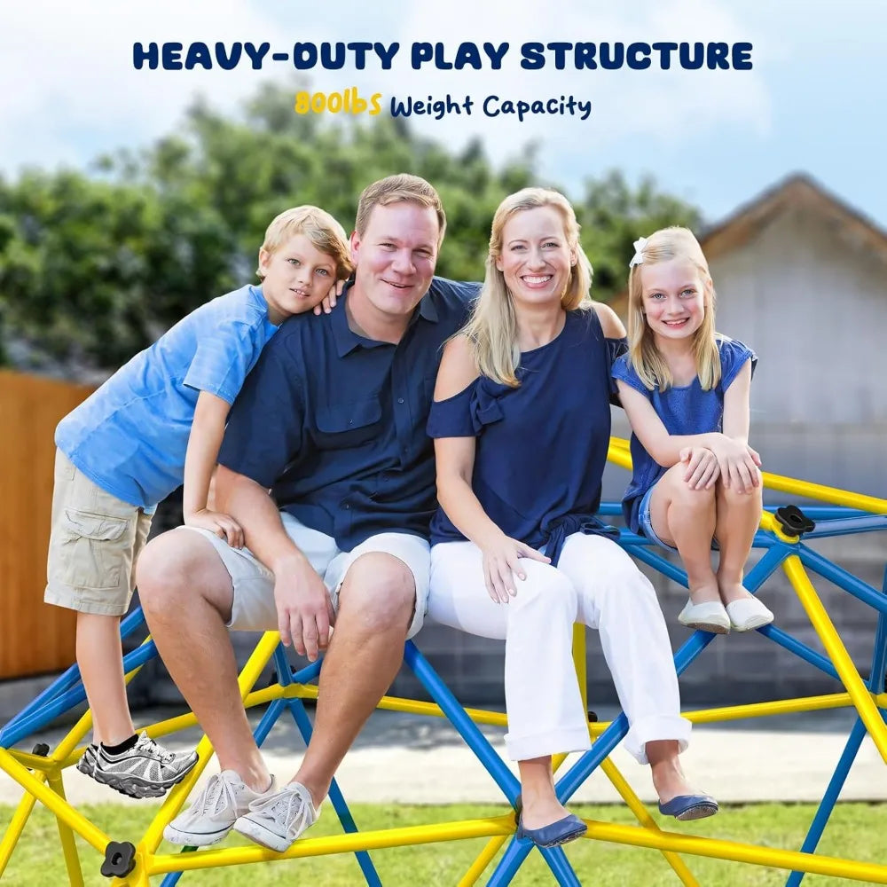 10FT Climbing Dome with Canopy and Swing for Kids