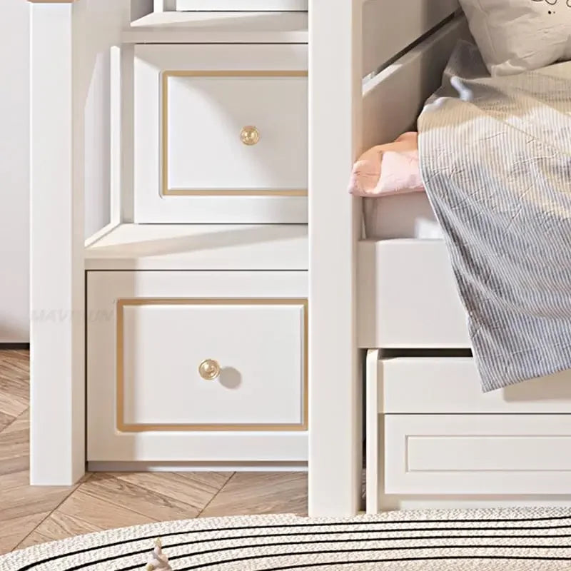 Beautiful Kids Bunk Beds with Large Storage Space and Guardrail