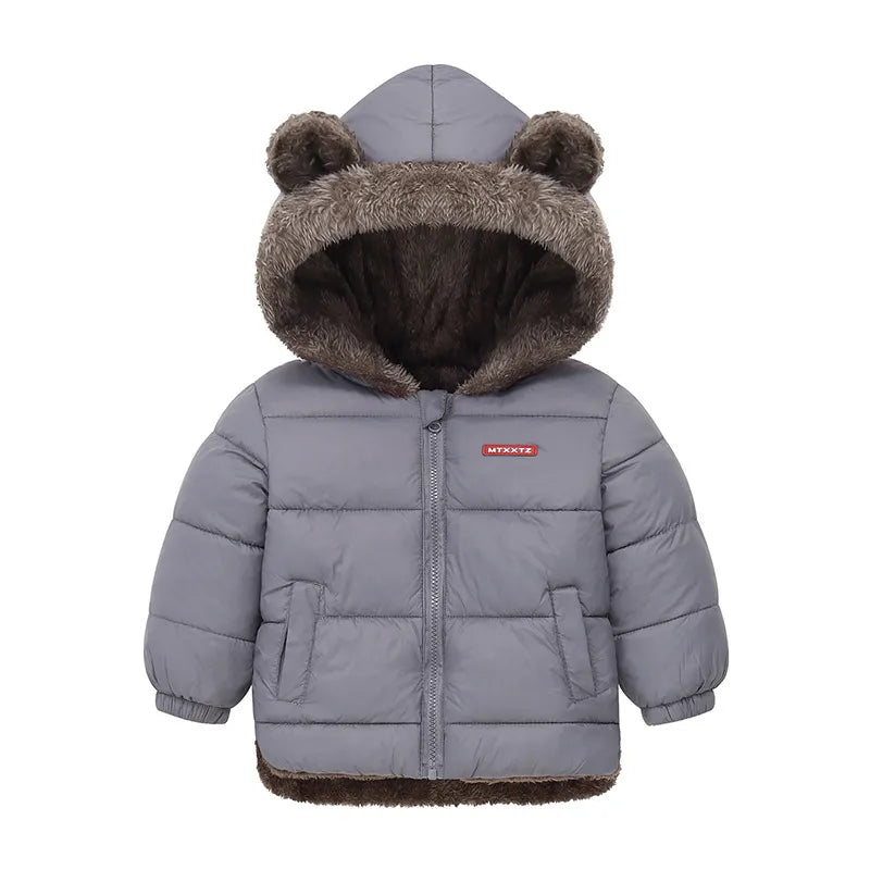 Thick Fleece Cashmere Padded Warm Hooded Jackets for Kids childrensterritory