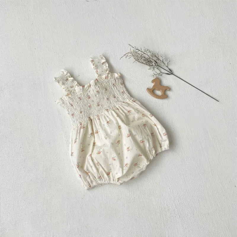 Baby Girl Pleated Romper for Summer