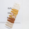 10 Pieces/Lot Flower Print Cotton Alloy Hair Clips Set childrensterritory