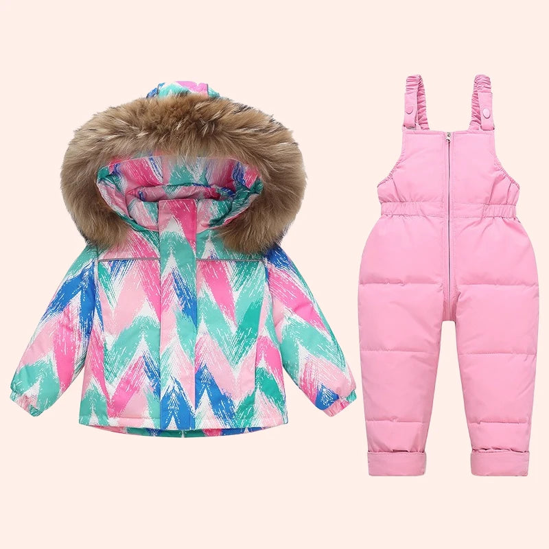 Kids' Long-Sleeved Winter Hooded Snowsuit childrensterritory