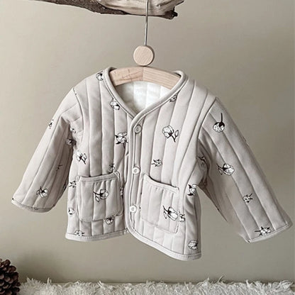 Kids Sleeveless Cotton-padded Printed Warm Coats childrensterritory