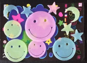 Glow in the dark Cartoon Butterfly Stars Wall Decals childrensterritory