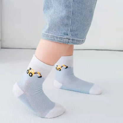 Baby/Kids Thin Mesh 5 Pairs Soft Breathable Cotton Socks