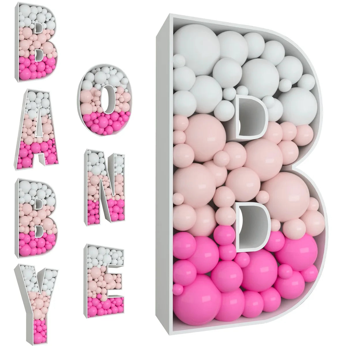 91.5CM Balloon Mosaic Letter Frame Box for Birthday, Baby Shower childrensterritory