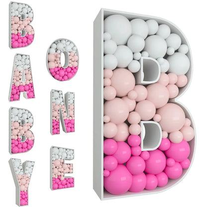 91.5CM Balloon Mosaic Letter Frame Box for Birthday, Baby Shower childrensterritory
