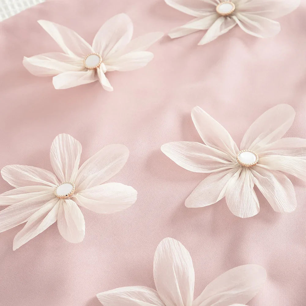 Girls Sleeveless 3D Flower Decoration Summer Dresses childrensterritory