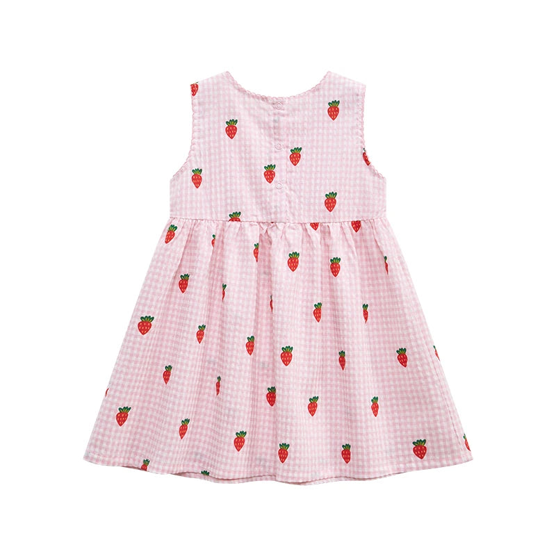 Little Girls Cartoon Strawberry Dresses for Summer childrensterritory