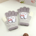 Kids Cartoon Design Furry Coral Fleece Short Gloves Mittens childrensterritory
