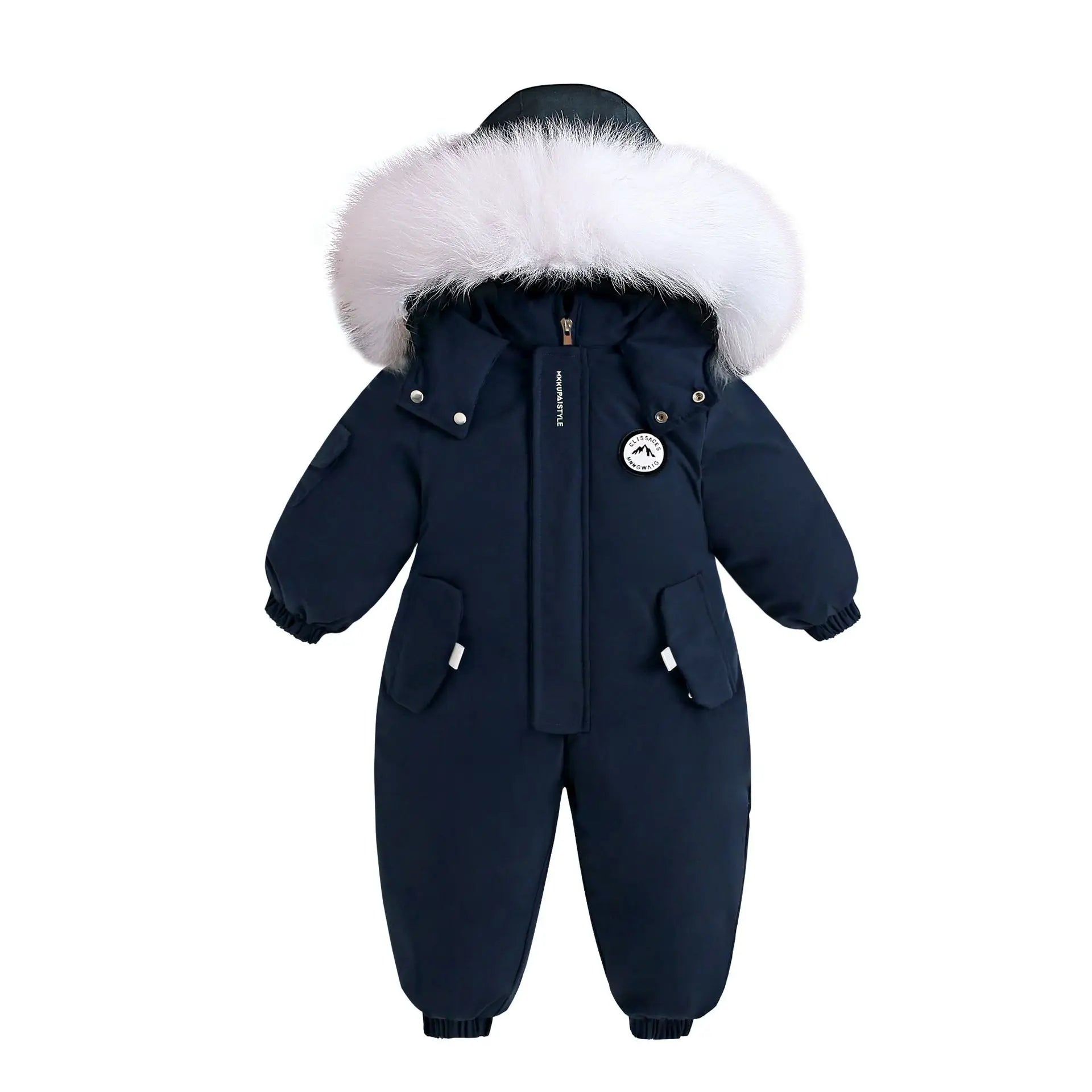 Infant Fur Hooded Winter Rompers for Girls and Boys