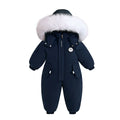 Infant Fur Hooded Winter Rompers for Girls and Boys