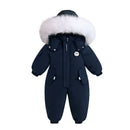 Infant Fur Hooded Winter Rompers for Girls and Boys