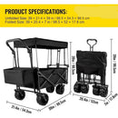 Collapsible Garden Cart with Canopy and Wheels childrensterritory