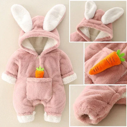 Baby Kids Rabbit Design Warm Soft Rompers childrensterritory