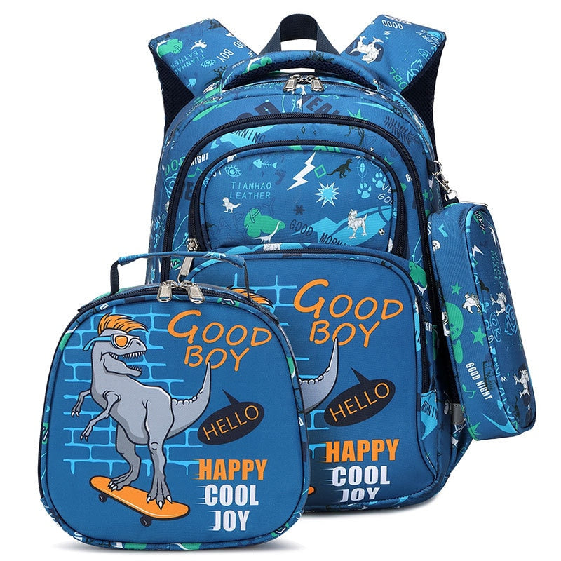 Unicorn and Dinosaur Design Kids 3 Piece Set of School Bags childrensterritory