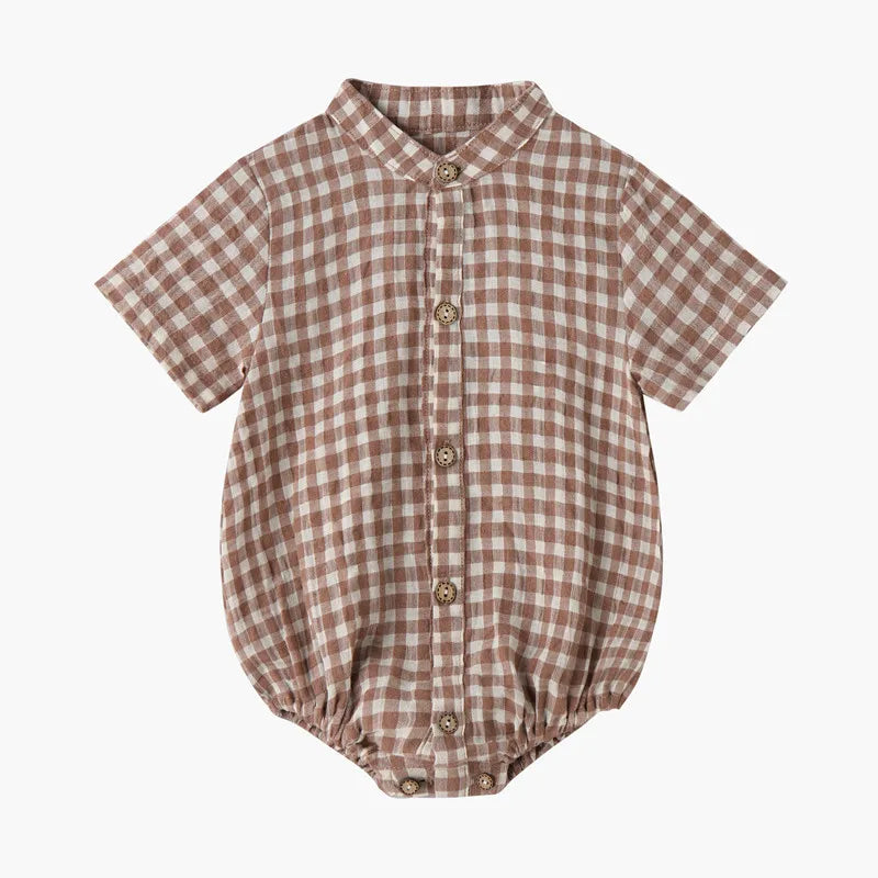 Kids Boys Girls Plaid Matching Summer Clothing Sets childrensterritory