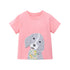 Kids Girls Cartoon Dog Embroidery Summer Pink Top childrensterritory
