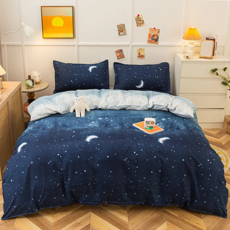 3/4-piece Cartoon Floral Print Soft Bedding Set For Home childrensterritory