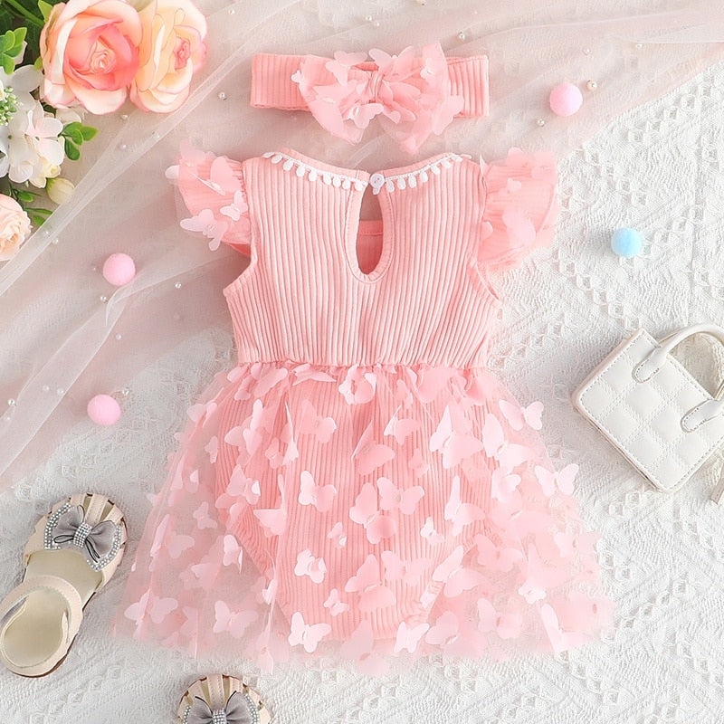 Baby Girl Butterfly Design Tulle Formal Princess Dresses childrensterritory