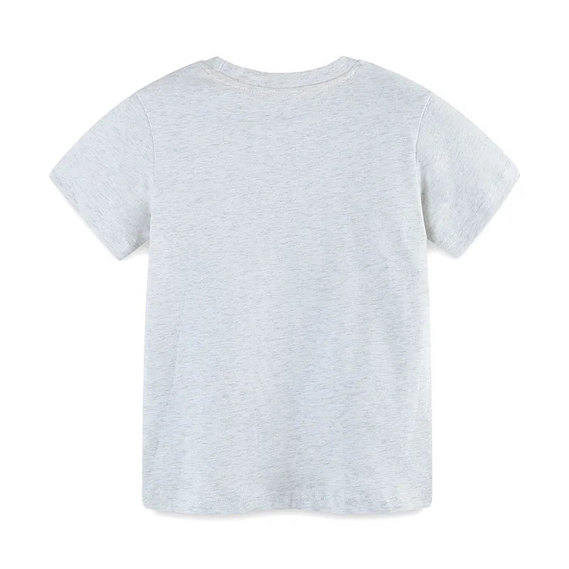 Kids Boys Cartoon Vehicles Print Cotton T-shirts for Summer