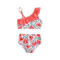 2PCS Watermelon Print Kid Girl Tankini Swimsuit Set