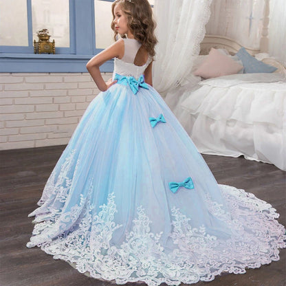 Long Bridesmaid Kids Dresses For Girls/Princess Dresses