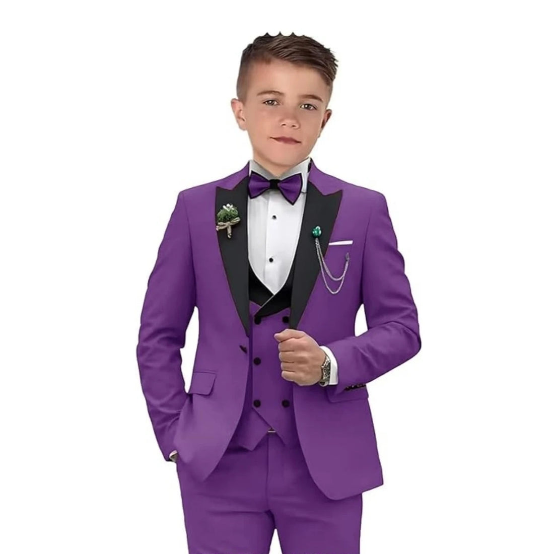 Kids Boys 4 Piece Formal Blazer Suits Set childrensterritory