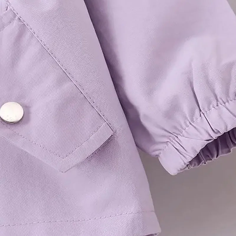 Girls' Long-Sleeved Rabbit Design Hooded Jacket