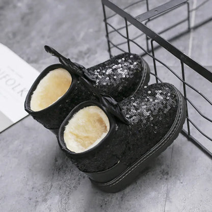 Kid Girls Non-slip Warm Sequin Snow Boots childrensterritory