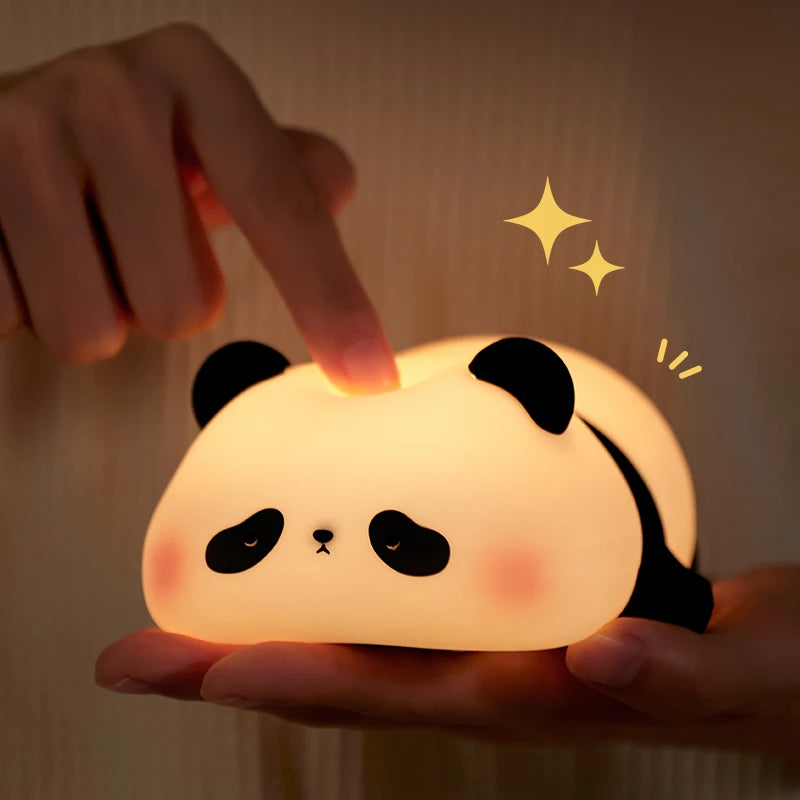 Rechargeable Cute Silicone Panda LED Night Light for Bedroom childrensterritory