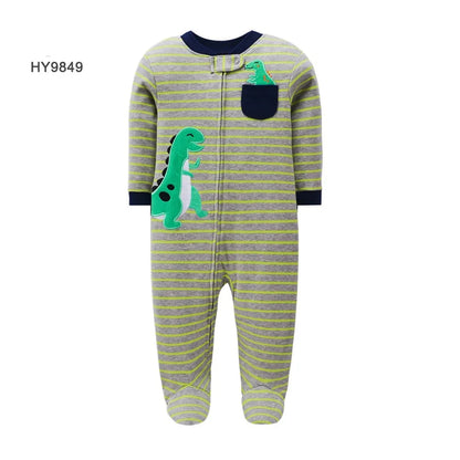 Newborn One-Piece Cotton Rompers with Zipper for All Seasons childrensterritory