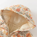 Girls Floral And Swan Printed Zipper Hooded Warm Jackets childrensterritory